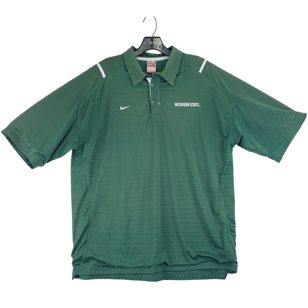 Michigan State Spartans Nike Polo Shirt Mens XL Green NCAA Collegiate NCAA Golf